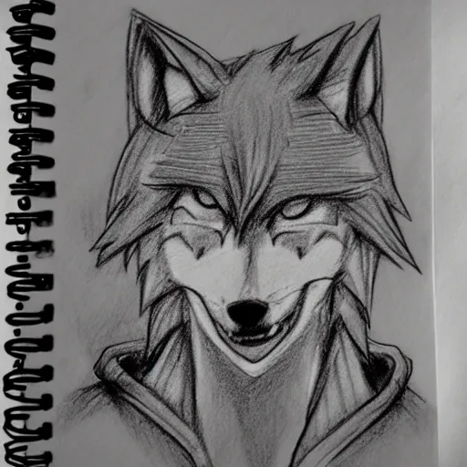 anime wolf drawing