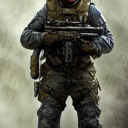 Prompt: Adam Sandler as a navy SEAL, high resolution fantasy concept art, intricate details, soft lighting