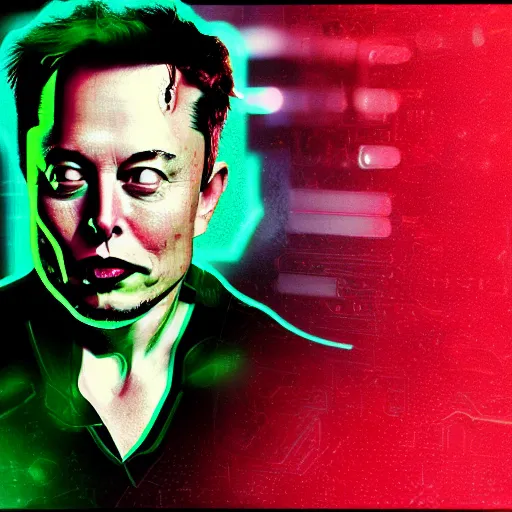 Image similar to elon musk inside the matrix, digital art, artistic, artistic colors, dramatic lighting, 8k