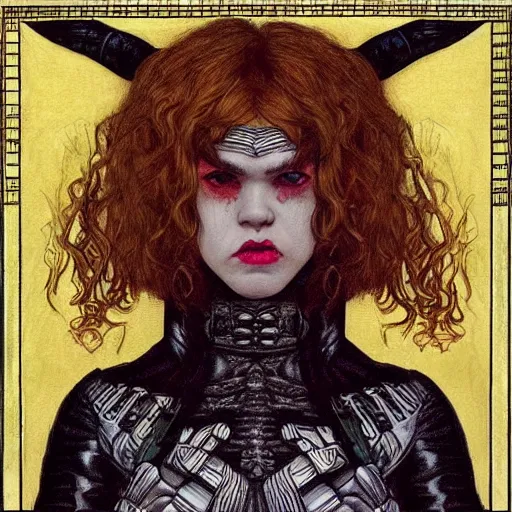 Prompt: album cover of Grimes as a highly detailed super villain character by dante gabriel rossetti