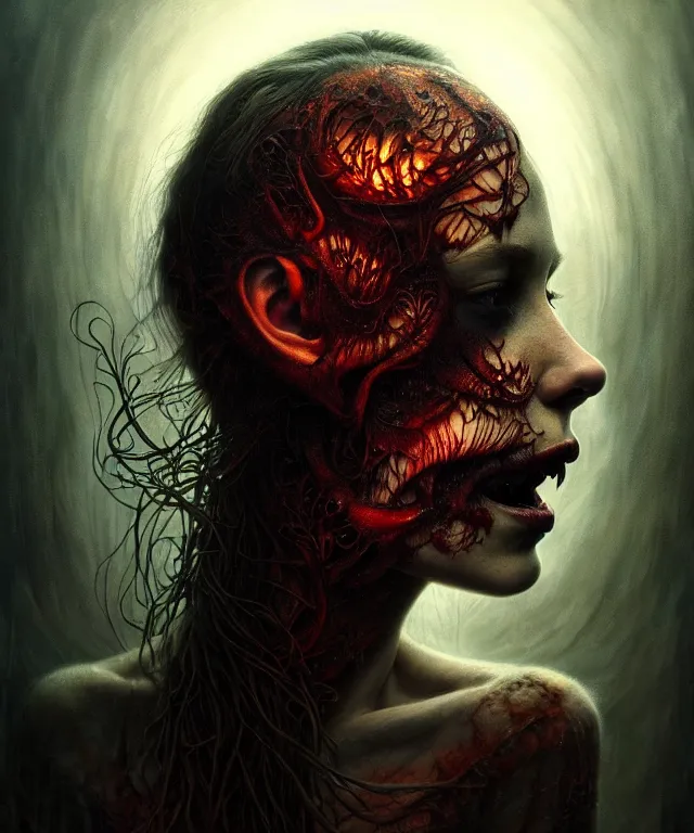 Image similar to epic professional digital art of hungry eyes, horrific yet beautiful vibe, evocative, atmospheric lighting, painted, intricate, highly detailed, by leesha hannigan, wayne haag, reyna rochin, ignacio fernandez rios, mark ryden, iris van herpen, artstation, cgsociety, stunning, gorgeous, sharp focus, cinematic, masterpiece