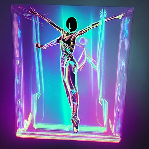 Image similar to hologram dancer, blade runner 2045
