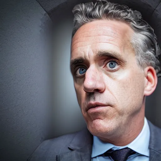 Image similar to jordan peterson hiding inside a toilet