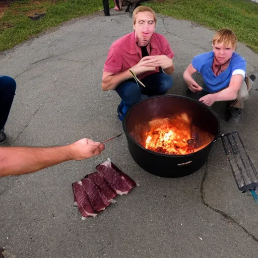 Prompt: bo burnham burning ham in burningham