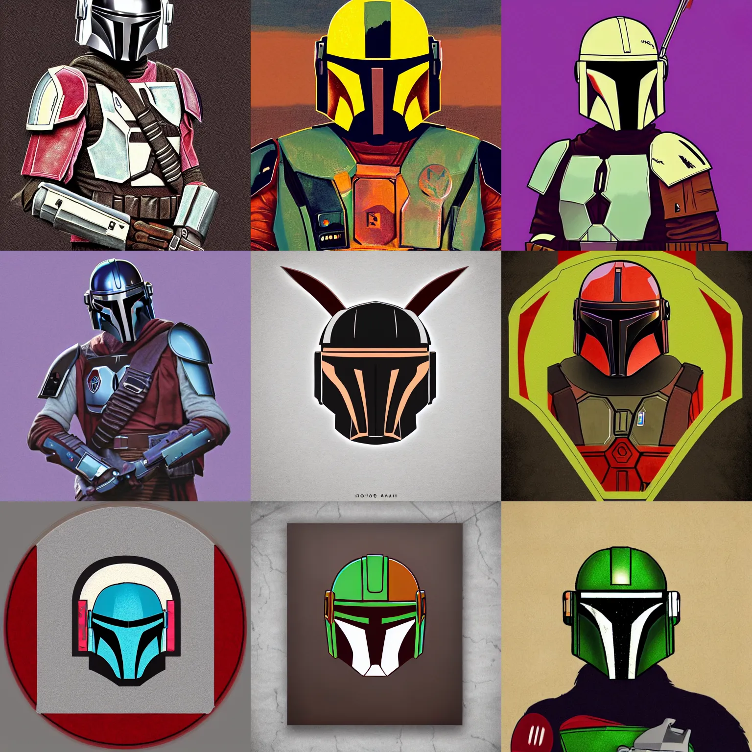 Prompt: Mandalorian portrait in the style of bored ape yacht club, hyperrealistic trending digital art