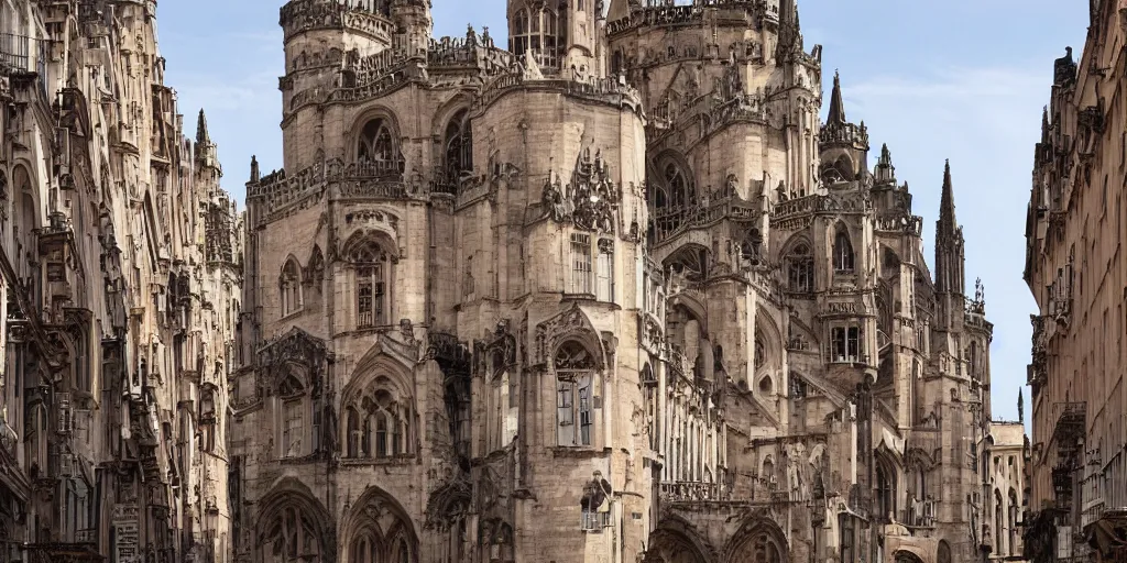 Image similar to utopia with gotic architecture