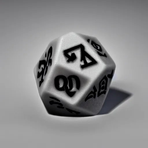 Image similar to d20 made of teeth, dnd, dice, dungeons and dragons, tooth, dental, skeletal, boney, fangs, bite, gaming, in the style of museum collection, artifacts, eldritch, monster manual,