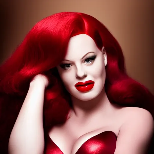 Image similar to Jessica rabbit as a real human being photo