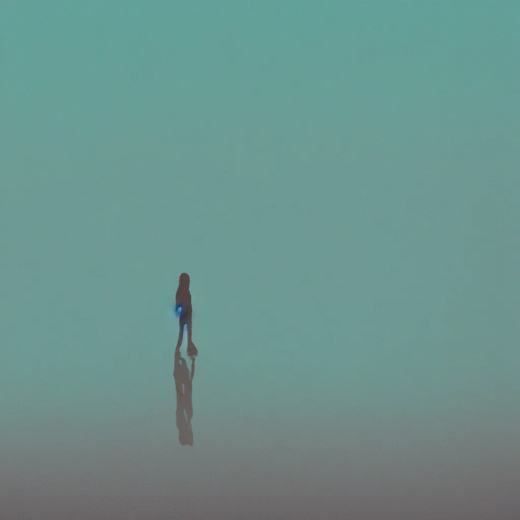 Prompt: boards of canada album cover, turquoise gradient film