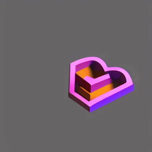 Prompt: isometric, 3d rendered, art station, web app logo of a heart button