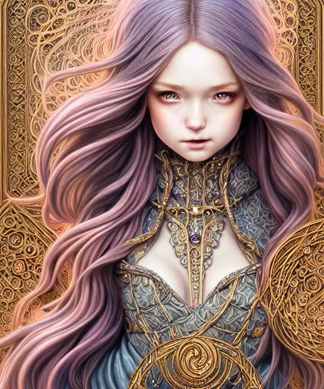 Image similar to Portrait of The Most Beautiful Woman On Earth , D&D, fantasy, intricate, richly detailed colored 3D illustration of a beautiful ornated cute body with long metallic hair wearing a hoodie and short skirt that is happy and curious. background with completely rendered reflections, art by Range Murata and Artgerm highly detailed, digital painting, trending on artstation, sharp focus, illustration, style of Stanley Artgerm, perfect smile and tooth