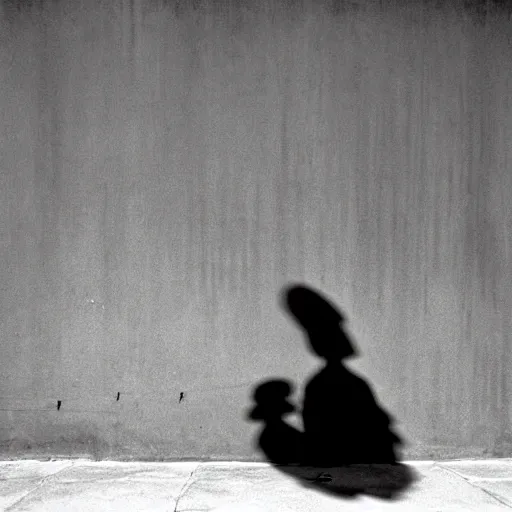 Prompt: an approaching shadow, black and white photography by fan ho, hong kong 1 9 5 4