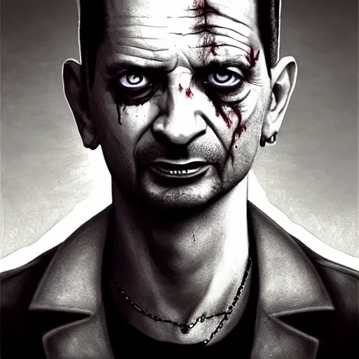 Prompt: dave gahan as a zombie looking off to the side, zombie with white eyes, 7 days to die zombie, fine art, award winning, intricate, elegant, sharp focus, cinematic lighting, highly detailed, digital painting, 8 k concept art, art by z. w. gu and alex konstad and brom and michael hussar, masterpiece, 8 k