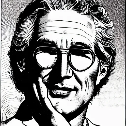 Image similar to richard gere retro minimalist portrait moebius starwatcher comic by jean giraud, 8 k