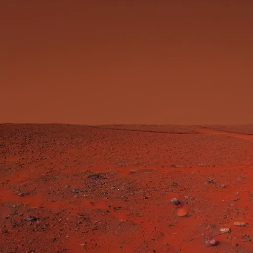 Image similar to night on mars, red dust, snakes, dim distant light, towers