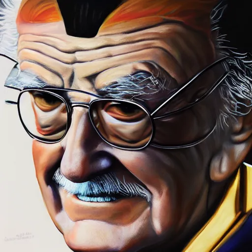 Prompt: realistic Portrait painting of Stan Lee as Seiya from Saint Seiya, made by Michaelangelo, physical painting, Sharp focus,digital art, bright colors,fine art, trending on Artstation, unreal engine.