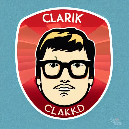 Image similar to clark duke hybrid, vector, svg sticker art