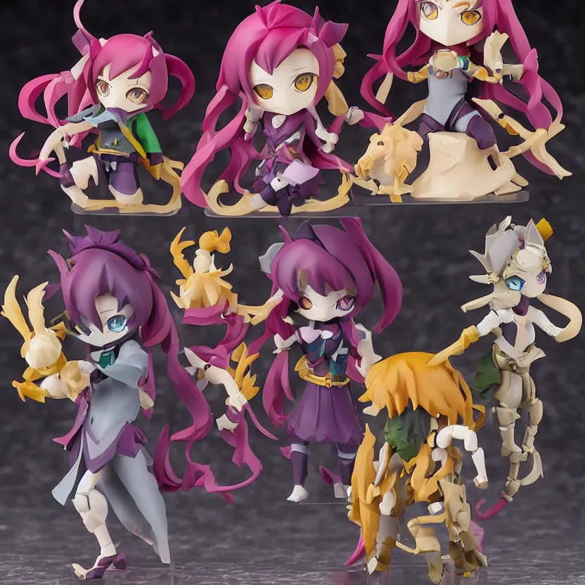 Image similar to Nendroid figures of Gawr Gura from Hololive and Korone from Hololive