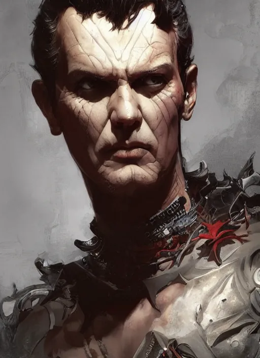 Image similar to Portrait of Caligula, marvel comics, dark, intricate, highly detailed, smooth, artstation, digital illustration by Ruan Jia and Mandy Jurgens and Artgerm and Wayne Barlowe and Greg Rutkowski and Frank Frazetta