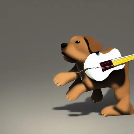 Prompt: dog playing a guitar, cool, rad, amazing, realistic