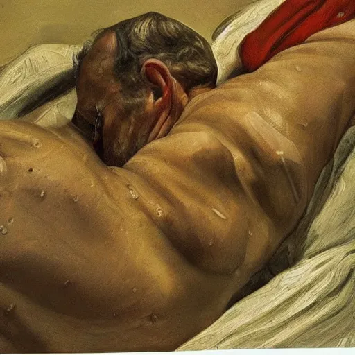 Image similar to high quality high detail painting by lucian freud, hd, warren ellis