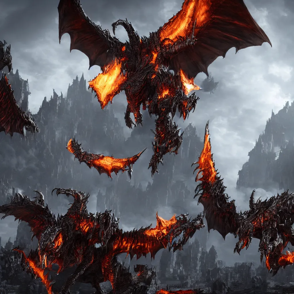 Image similar to 4 k unreal engine render of the deathwing ultra details full body full background digital art