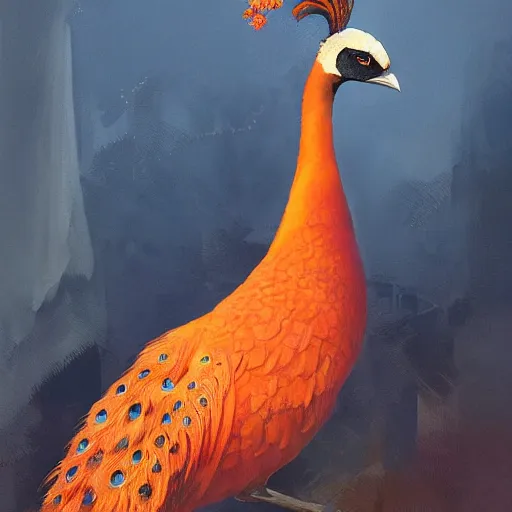orange peacocks