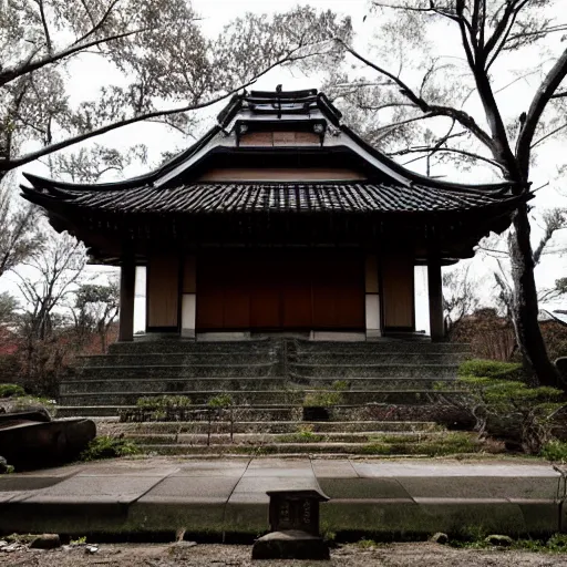 Image similar to photo of an old abandoned Japanese temple