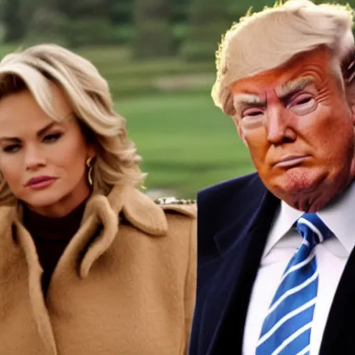 Image similar to Donald Trump in a Hallmark movie, movie still, chick flick