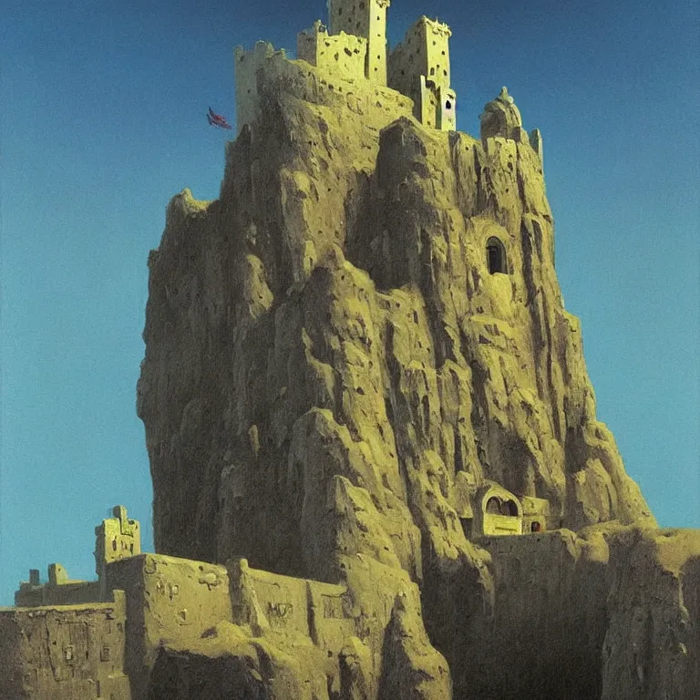 Image similar to castle that looks like a skull, Edward Hopper and James Gilleard, Zdzislaw Beksinski, Steven Outram highly detailed