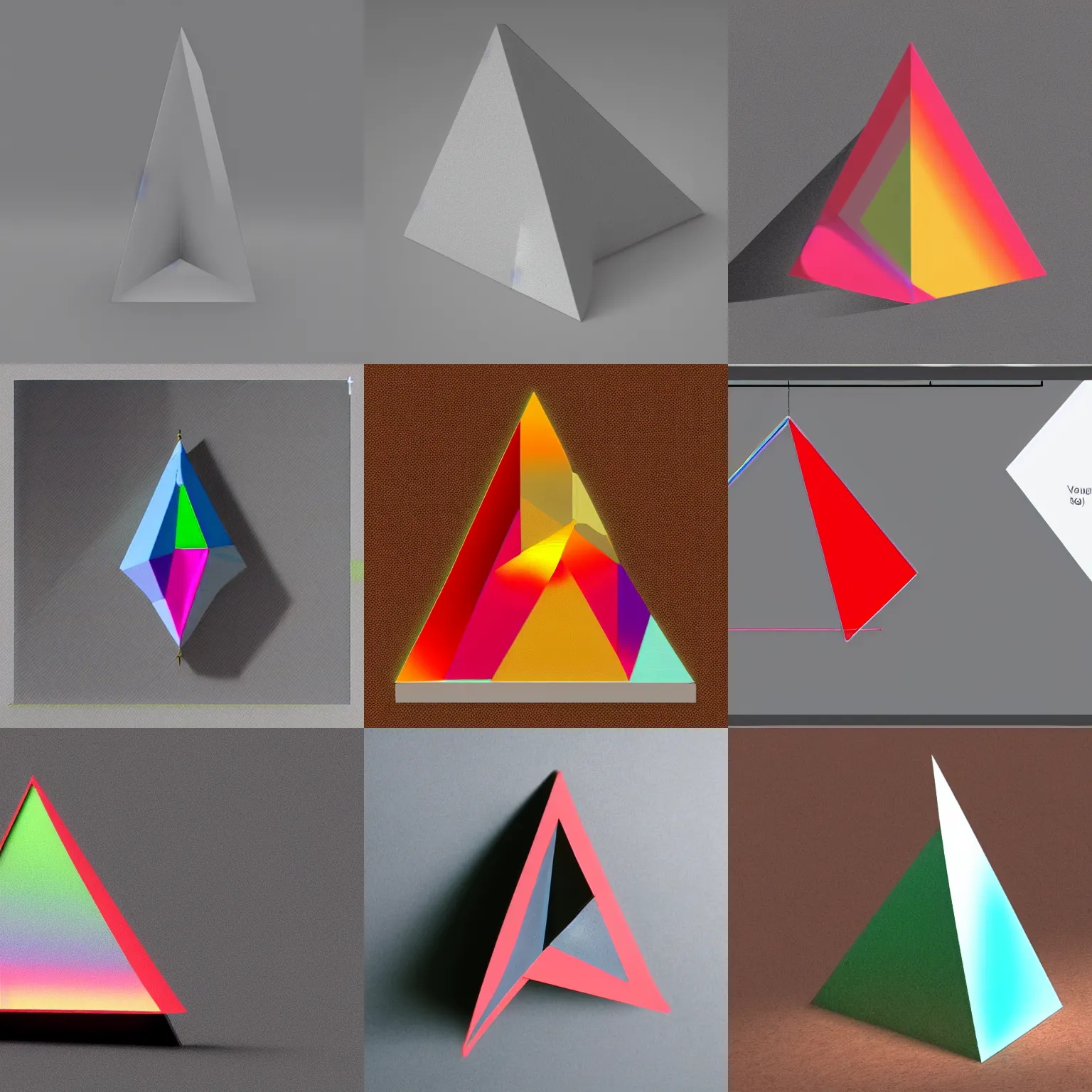 Prompt: volumetric figure impossible triangle