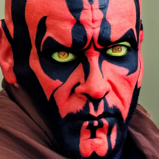 Image similar to Darth Maul as a wise father figure, professional headshot, LinkedIn