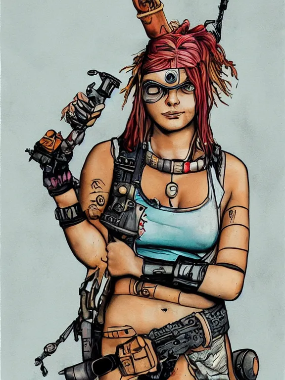 Prompt: Tank girl by Ashely Wood