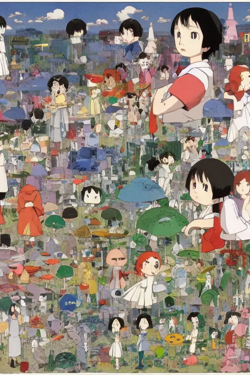 Image similar to a girl fdggdfb 3 5 4 df 3 5 4 3 dsgfdg 3 5 4 gh 3 5 sfg 4 hgfdgh 8 7 gs 6 hgs 7 fds 3 5 4 6 8 7 6 1 2 5 3 by hayao miyazaki and piet mondrian and hiroshi yoshida, studio ghibli, trending on artstation