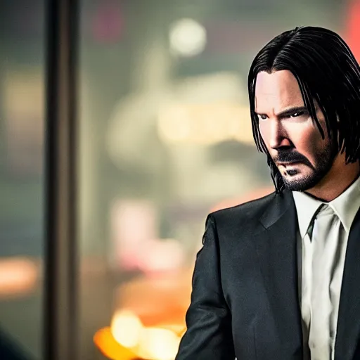 Prompt: jerry trainor, john wick movie still, 4 k