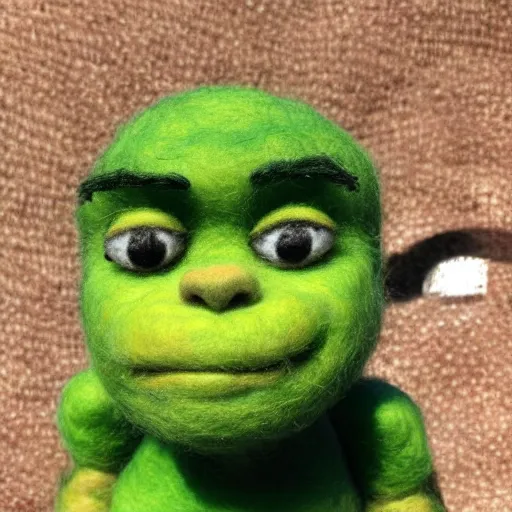 Image similar to shrek needle felted + needle felting art