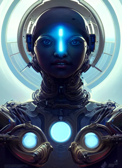 Image similar to symmetry!! portrait of alien, sci - fi, tech wear, steam punk, multiple eyes, glowing lights!! intricate, elegant, highly detailed, digital painting, artstation, concept art, smooth, sharp focus, illustration, art by artgerm and greg rutkowski and alphonse mucha