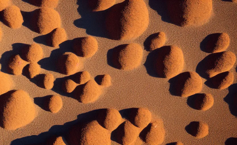 Image similar to top view of a desert, natural light, cinematic lighting, 8 k