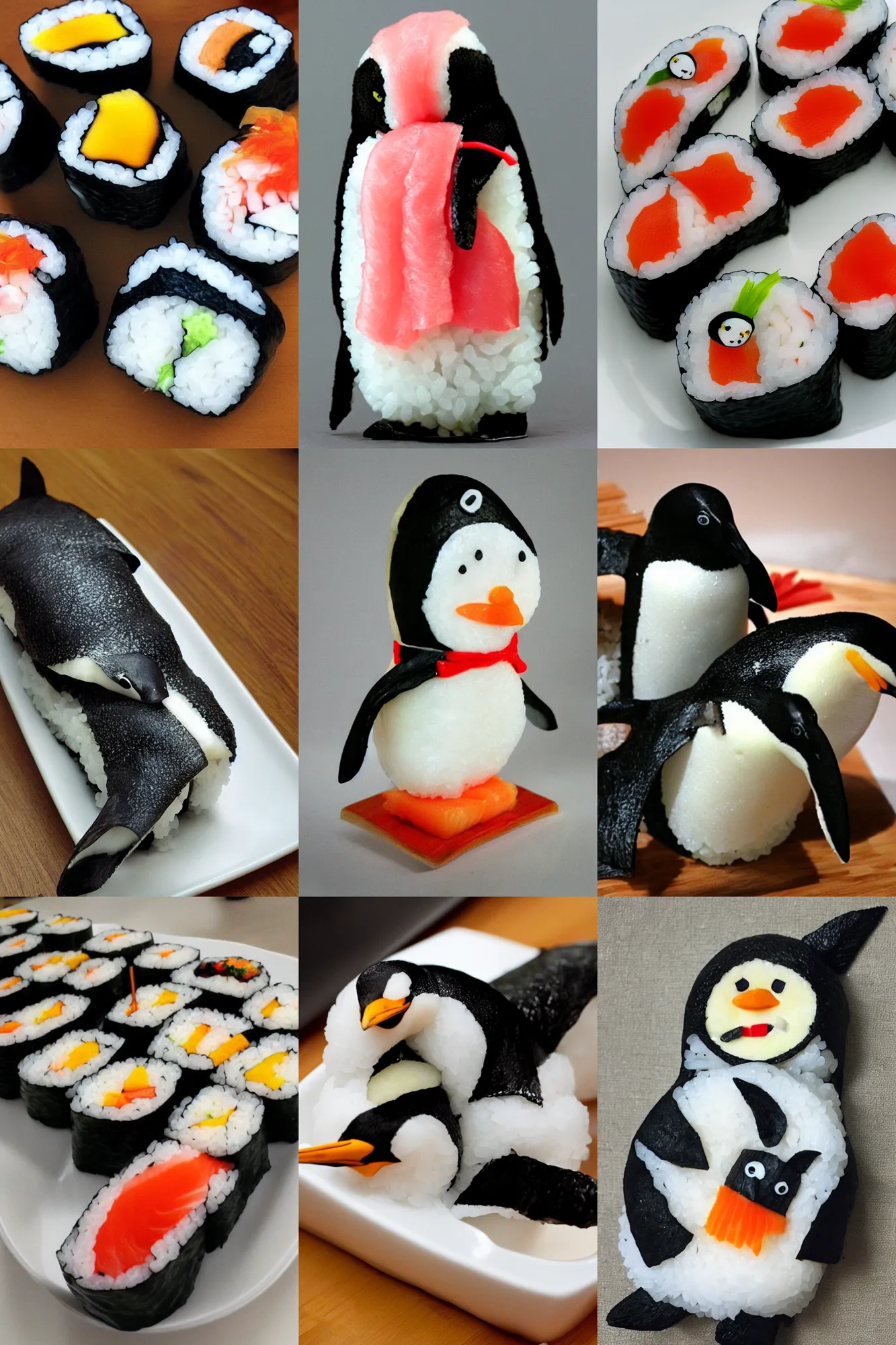 Prompt: penguin sushi