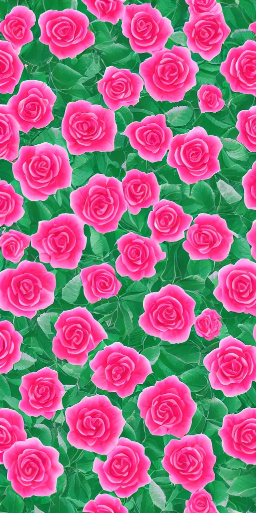 Prompt: seamless pattern of beautiful roses with leaves and throns, colourful, symmetrical, repeating 35mm photography