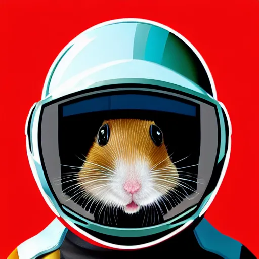 Image similar to “ hamster in a mech suit, helmet in hand, detailed portrait ”