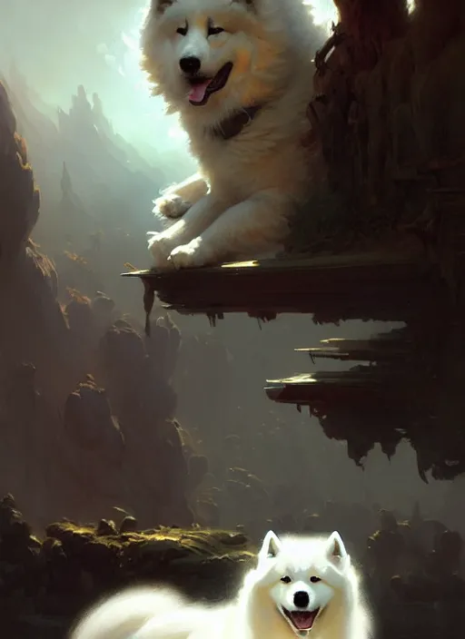 Image similar to samoyed by bayard wu, anna podedworna, gaston bussiere, greg rutkowski