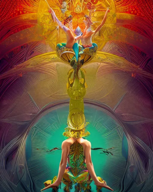 Prompt: a cirque du soleil in a morning dreamland, coherent design, symmetrical, vivid color, complementary color, golden ratio, detailed, sharp lines, intricate, rainbowshift, by james gurney, by brian froud, by peter mohrbacher, by alphonse mucha, by maxfield parrish, by karol bak, deviantart, octane render