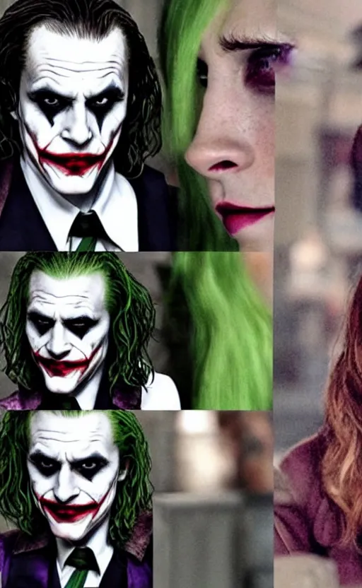 Image similar to Emma Watson as the Joker