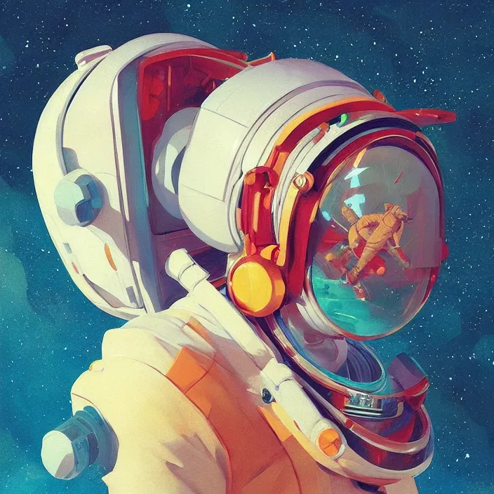 Image similar to a beautiful painting of an astronaut by sergey kolesov and sachin teng and pascal blanche. in style of digital art. colorful comic, symmetry, hyper detailed. octane render. trending on artstation