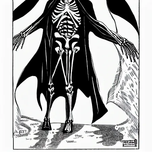 Image similar to a skeleton in black cloak by Alan Davis