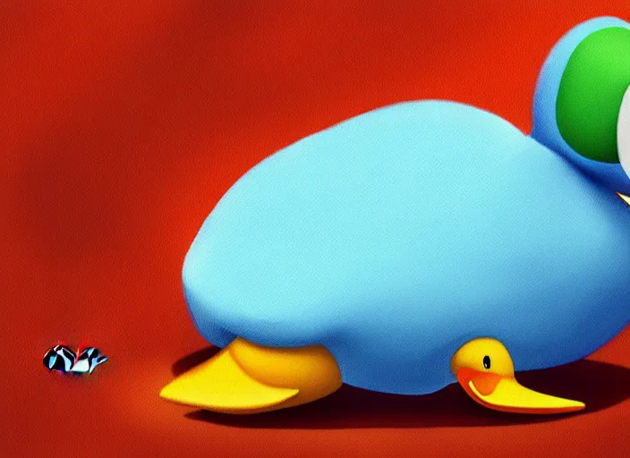 Image similar to cute duck tucked in bed and going to sleep, by disney pixar, digital painting, trending on artstation, award winning art, stylized painting