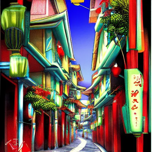 Prompt: rio de janeiro japanese style digital paiting devian art