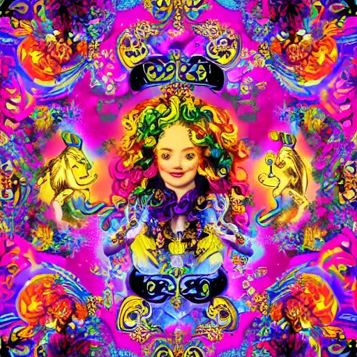 Image similar to Lisa Frank and baroque collaboration