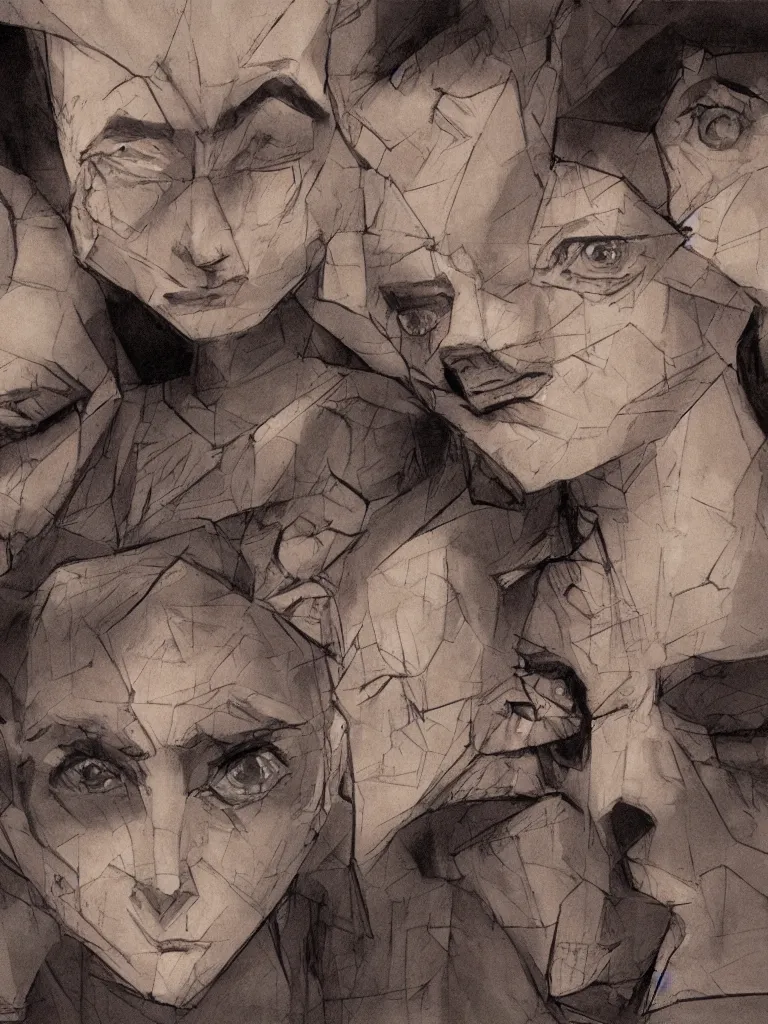 Image similar to broken faces by disney concept artists, blunt borders, rule of thirds